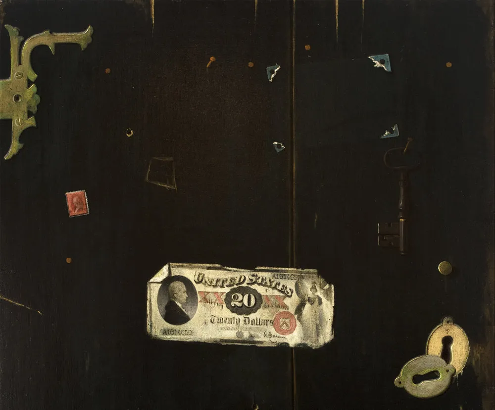 John F. Peto (1854–1907), Twenty Dollar Bill, 1889, oil on canvas, 24 x 20 in. (detail)