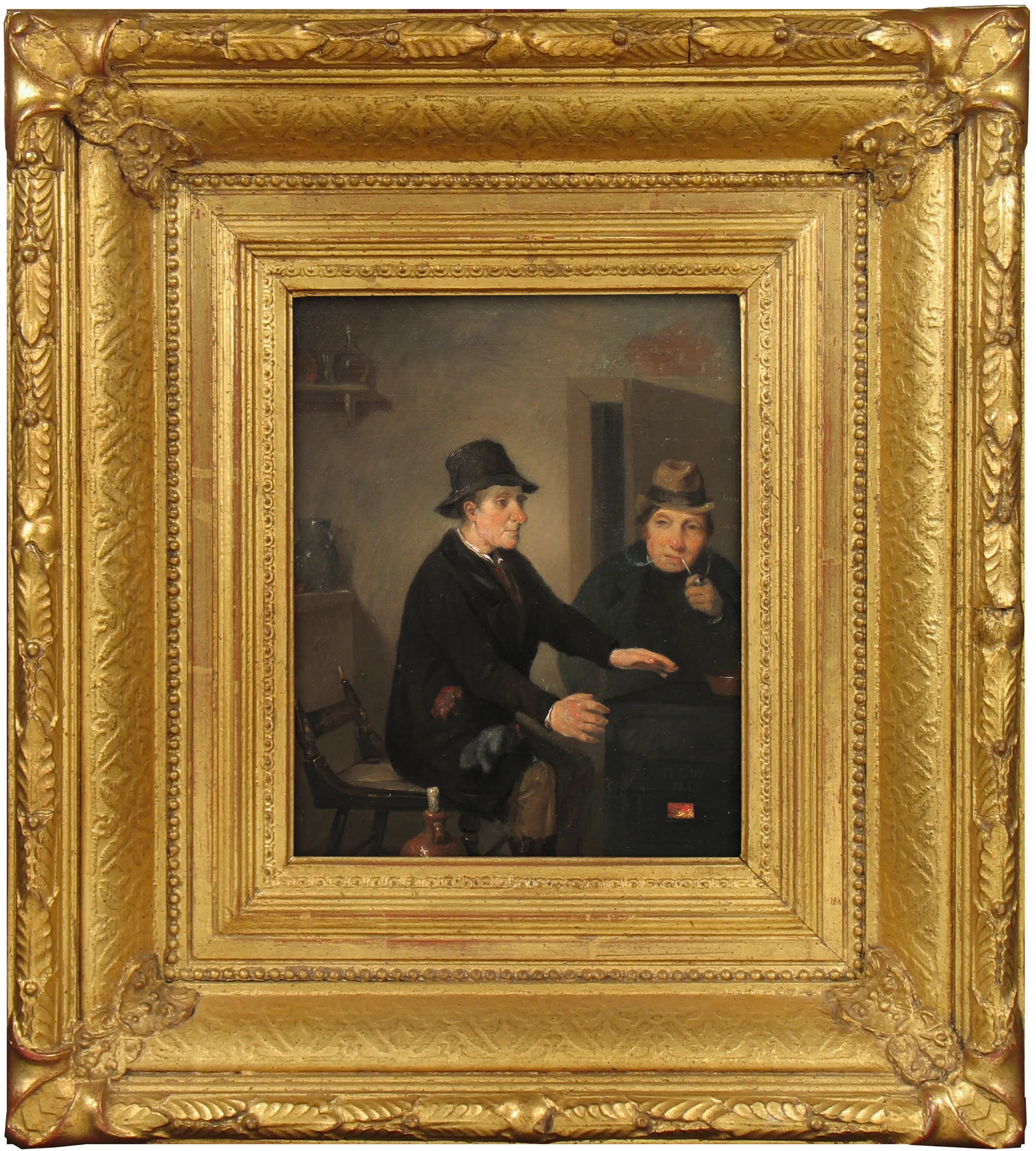 Richard Caton Woodville (1825–1855), Scene in a Bar-Room, 1845, oil on panel, 8 1/2 x 6 3/4 in., signed and dated lower right: R C W / 1845 (framed)