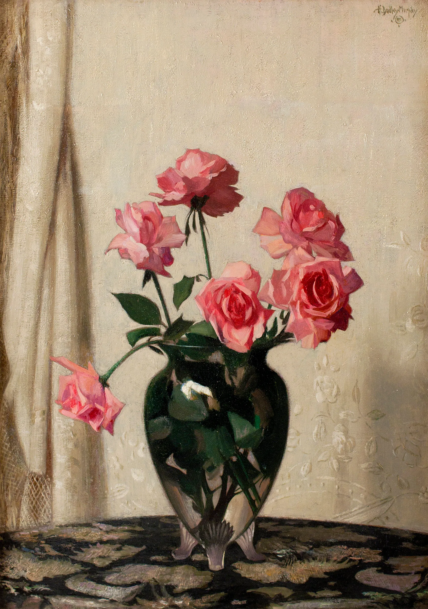 Hermann Dudley Murphy (1867–1945) Roses. Oil on canvas, 27 1/8 x 20 1/4 in. Signed upper right: H. Dudley Murphy (with artist’s device)