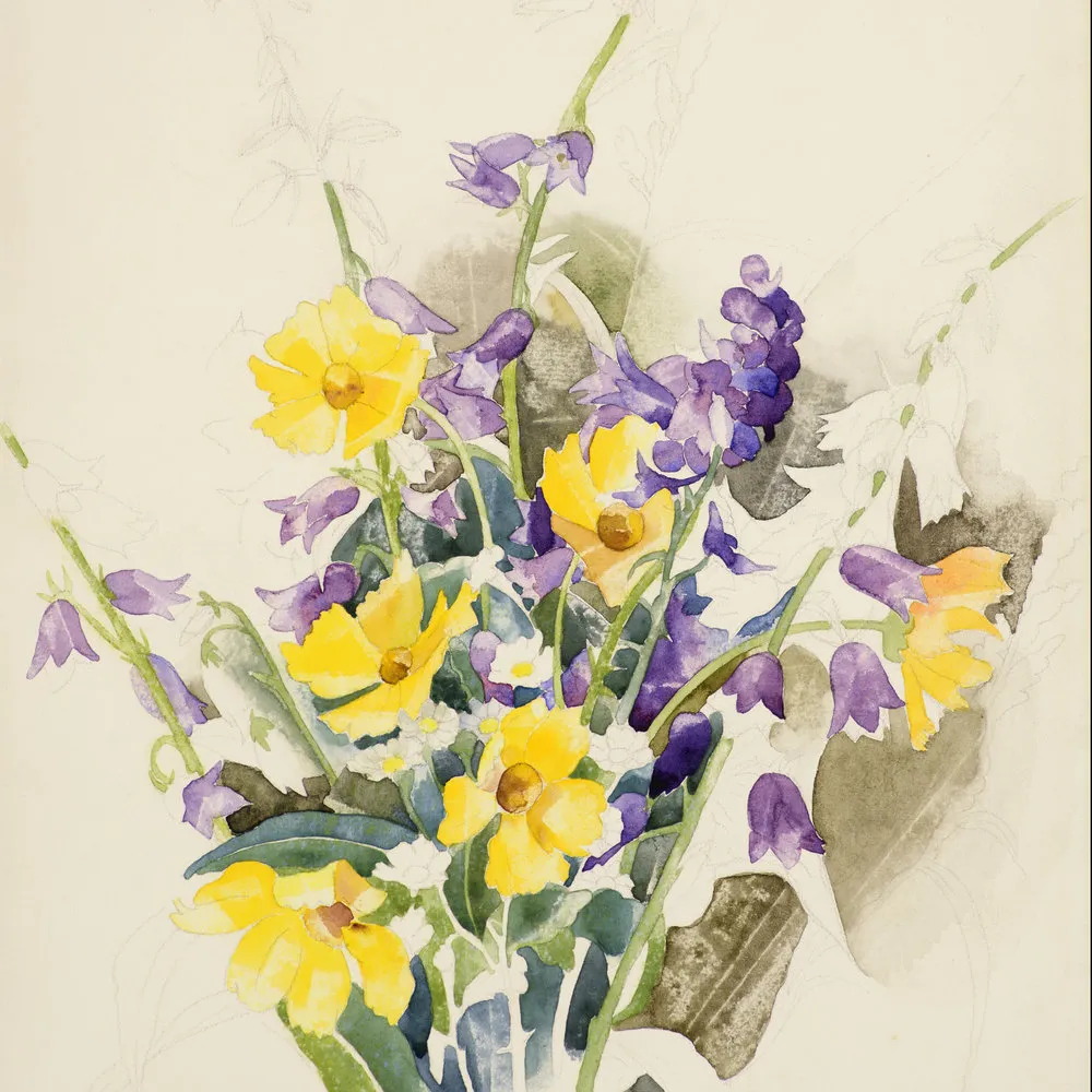 Charles Demuth (1883–1935). Nosegay, c. 1925. Watercolor and pencil on paper, 18 x 12 in. (detail)