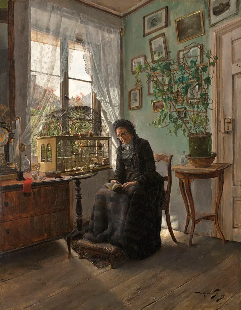 Henry Alexander (1860–1894). Sunday Morning, 1883. Oil on panel, 22 x 17 1/4 in.  (detail)