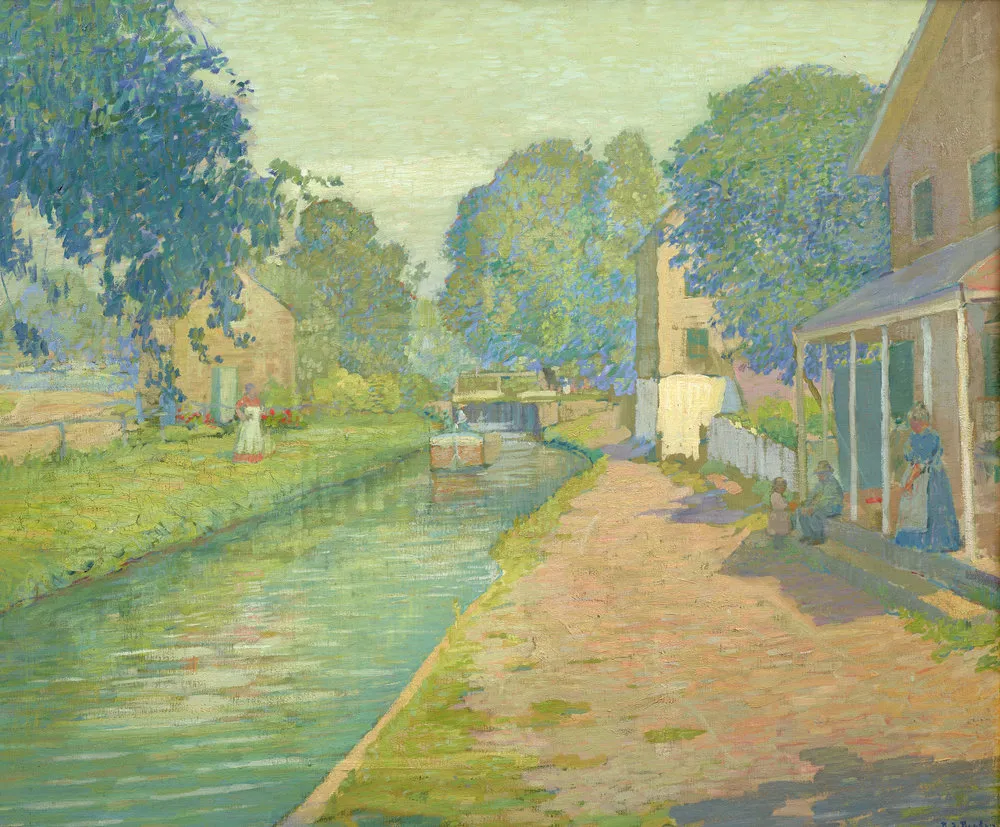 Rae Sloan Bredin (1880–1933). The Lower Lock, New Hope, Pennsylvania, 1917. Oil on canvas, 30 x 36 in. (detail)