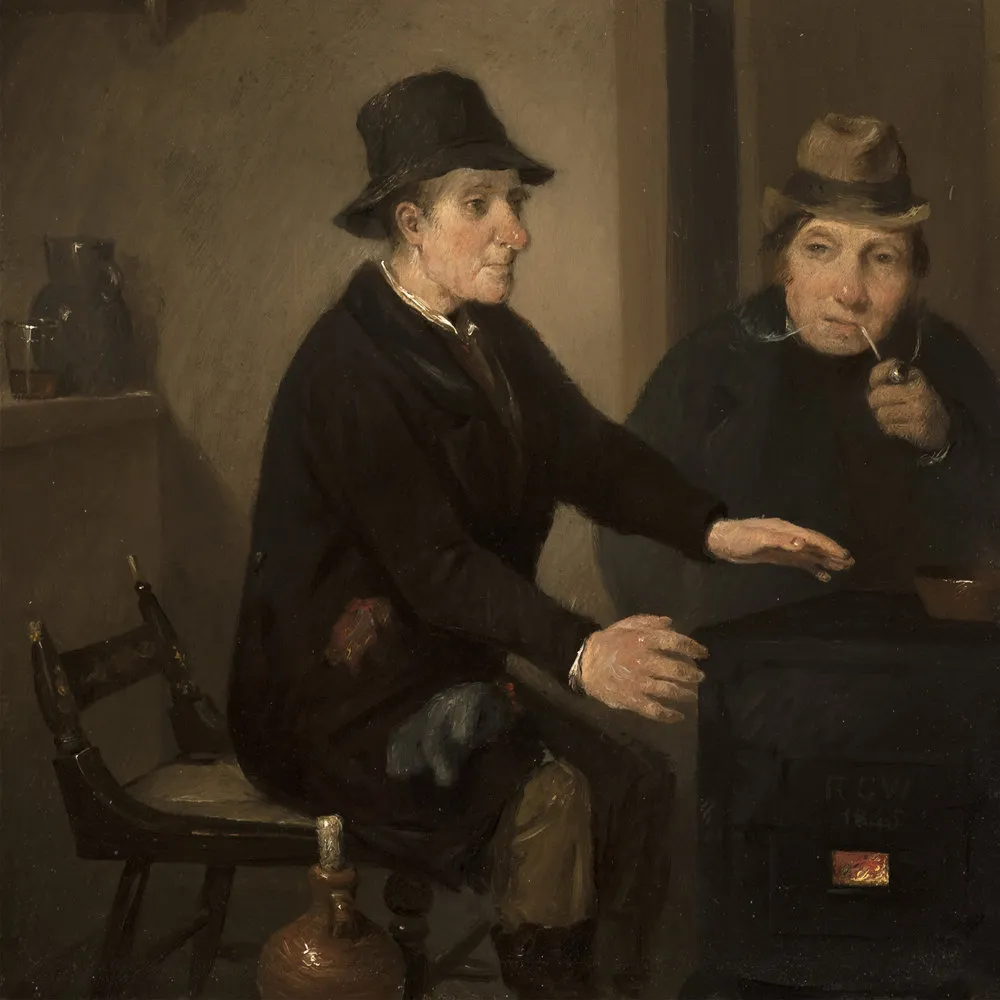 Richard Caton Woodville (1825–1855), Scene in a Bar-Room, 1845, oil on panel, 8 1/2 x 6 3/4 in. (detail))