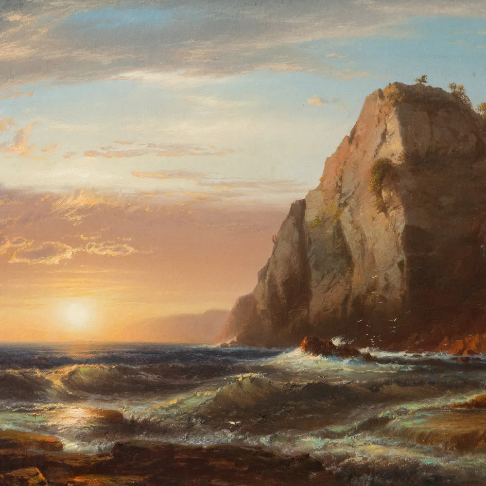 William Hart (1823–1894). Sunset at Grand Manan, 1861. Oil on canvas, 12 x 20 in.  (detail)