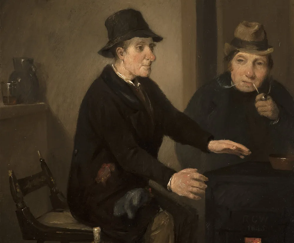 Richard Caton Woodville (1825–1855), Scene in a Bar-Room, 1845, oil on panel, 8 1/2 x 6 3/4 in. (detail)
