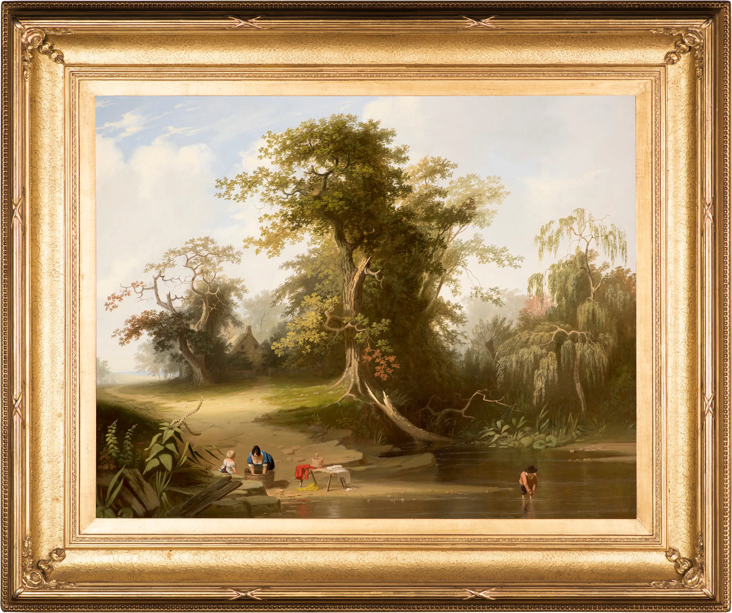 George Caleb Bingham (1811–1879). Landscape: Rural Scenery, 1845. Oil on canvas, 29 x 36 in. ​​​​​​​Signed lower left: G. C. Bingham (framed)