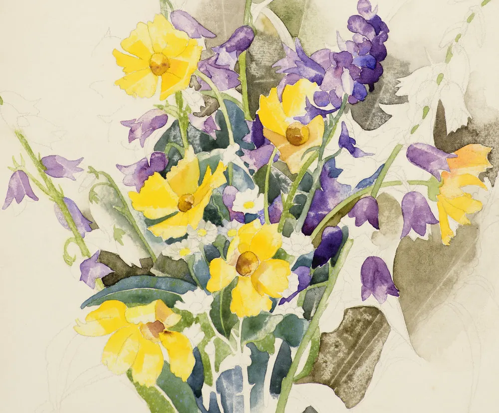 Charles Demuth (1883–1935). Nosegay, c. 1925. Watercolor and pencil on paper, 18 x 12 in. (detail)