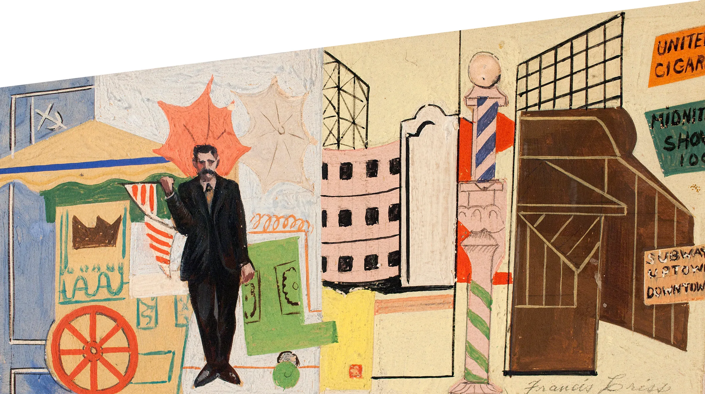 Francis Criss (1901–1973), Mural Study, c. 1930, oil on artist board, 4 x 7 in., signed lower right: Francis Criss